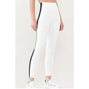 Splits59 Claudia High-Waist Techflex 7/8 Leggings Women's Small White Striped